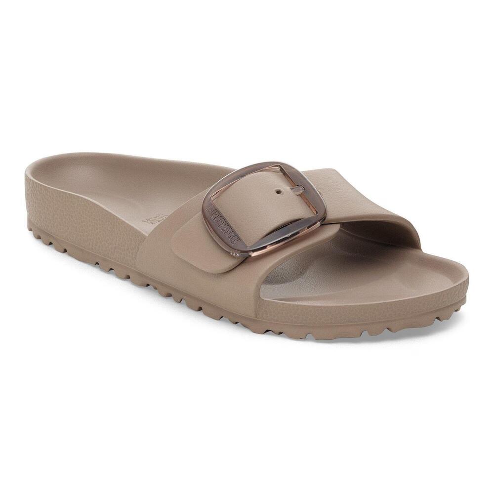 NEW BIRKENSTOCK women's madrid big buckle eva sandals in gray taupe